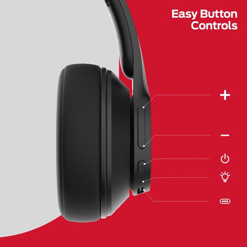 Monster Mission 100 Wireless Over Ear Headphones, Bluetooth 5.4, Deep Bass & 40H Playtime