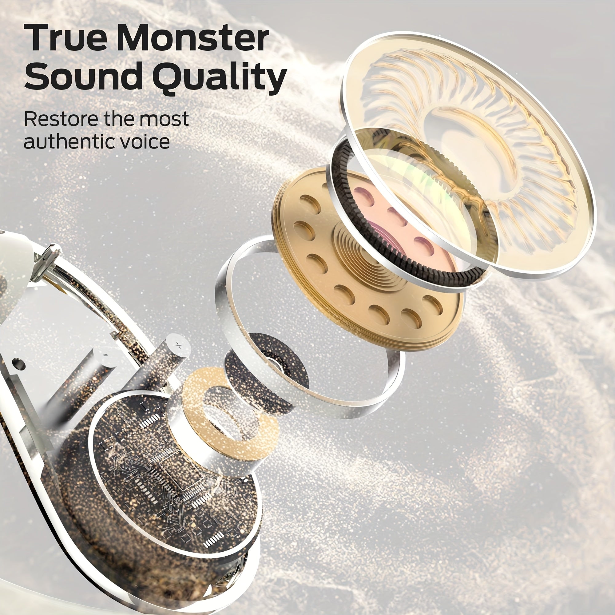 Monster AC360 Open Ear Rotary Earphones, Wireless 5.4, 24H Playtime & Touch Control with Lanyard