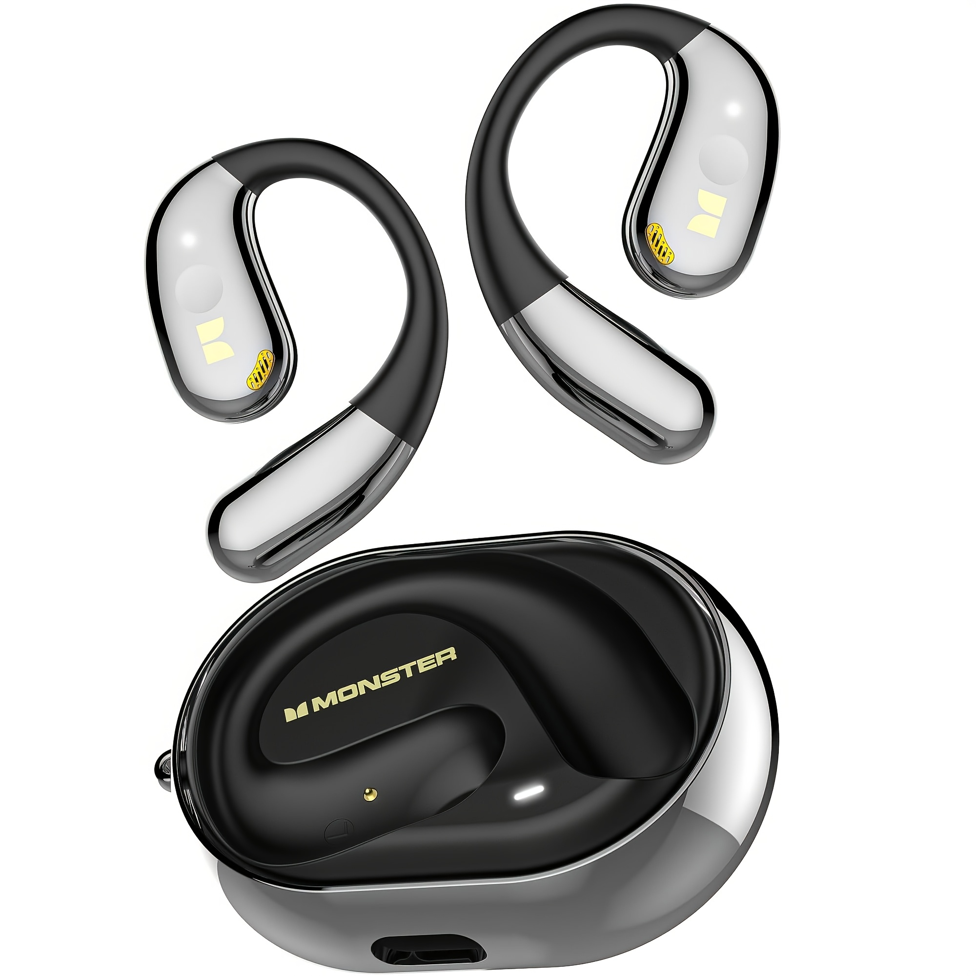 Monster AC360 Open Ear Rotary Earphones, Wireless 5.4, 24H Playtime & Touch Control with Lanyard