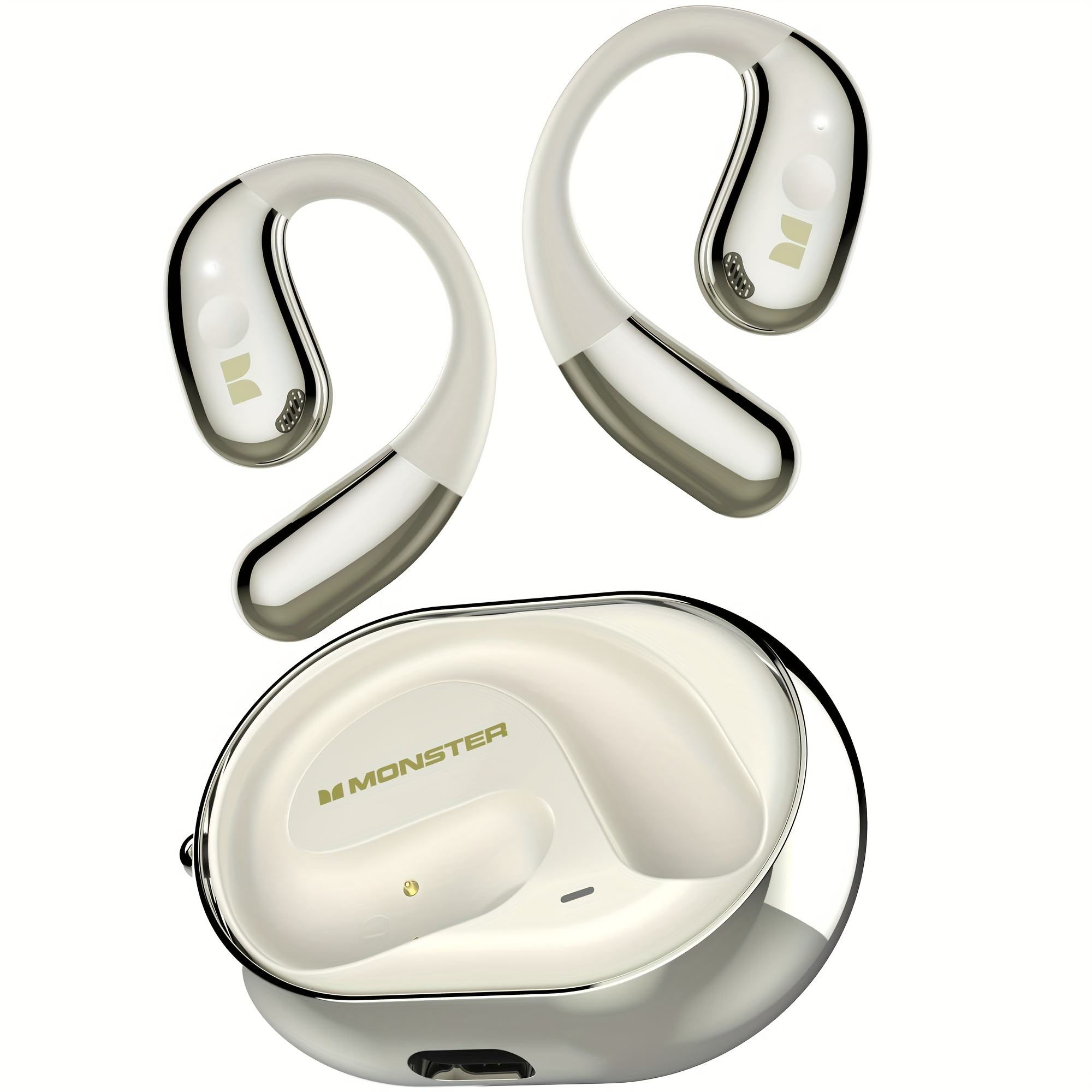 Monster AC360 Open Ear Rotary Earphones, Wireless 5.4, 24H Playtime & Touch Control with Lanyard