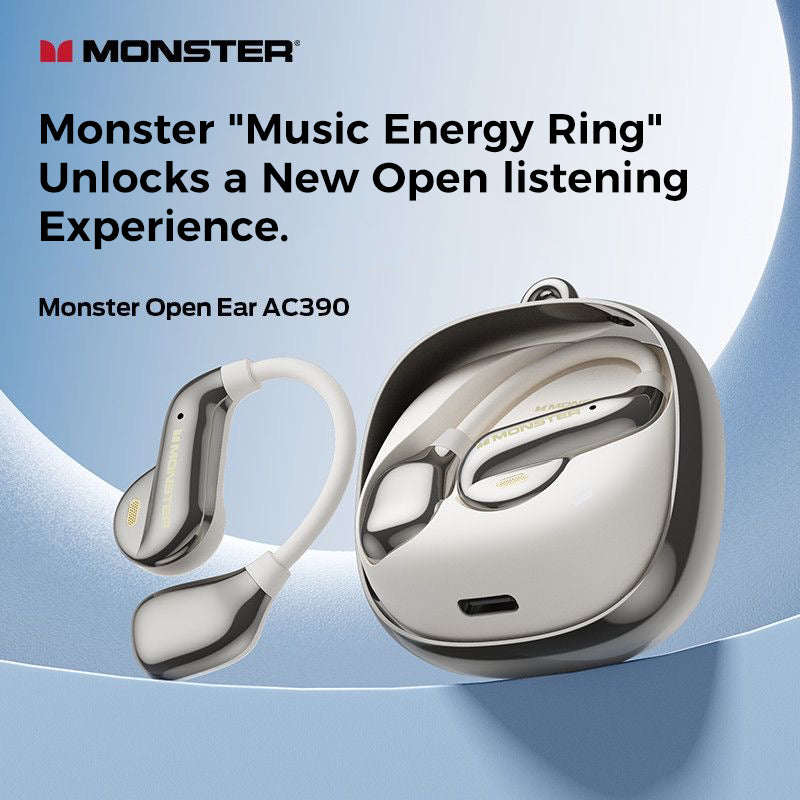 Monster AC390 Wireless Earbuds with Fidget Spinner Design, Bluetooth 6.0, 100H Playtime & Noise Cancelling Mic