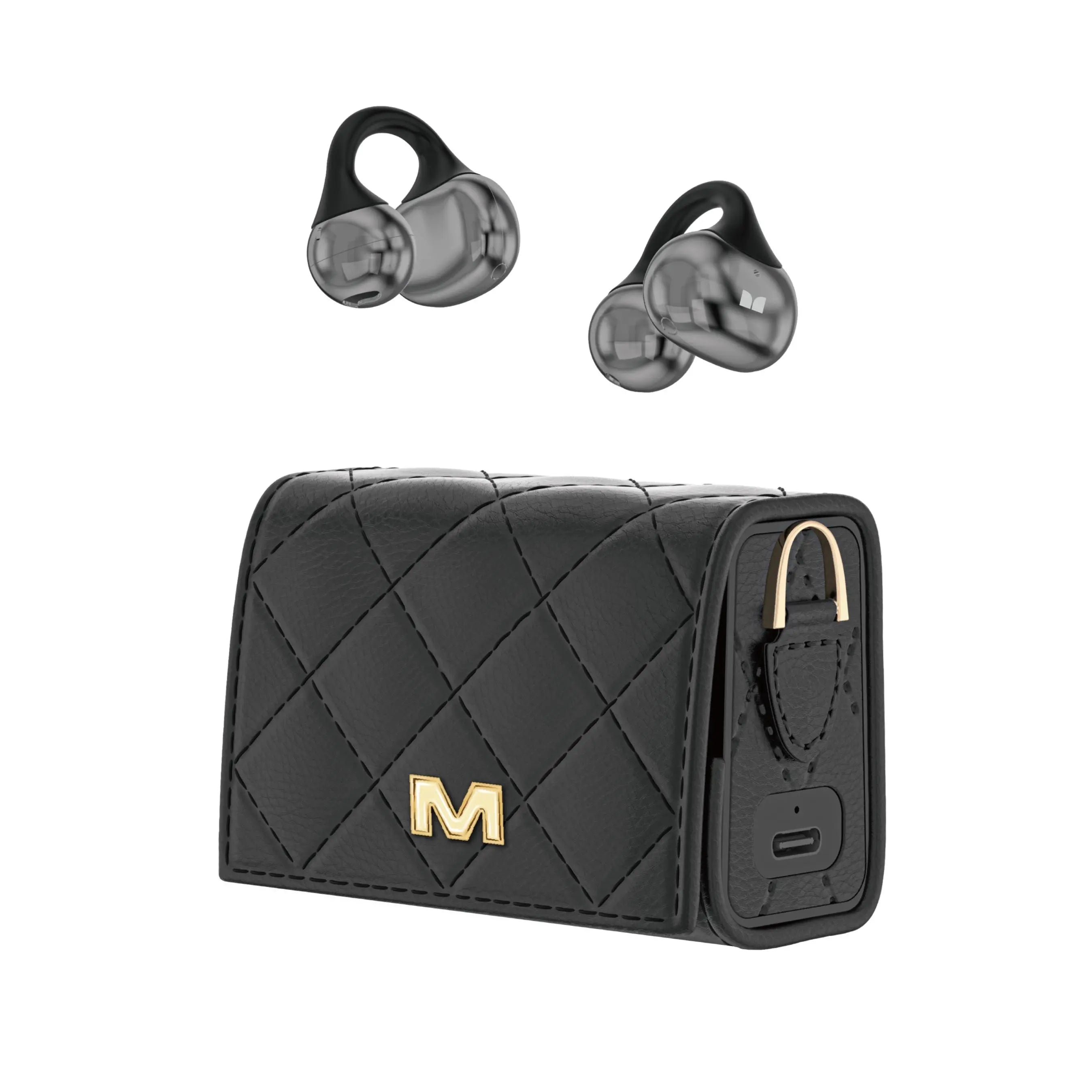 Monster AC739 Open Ear Clip-On Earbuds, Bluetooth 6.0 Wireless Headphones, 100H Playtime & Powerful Bass