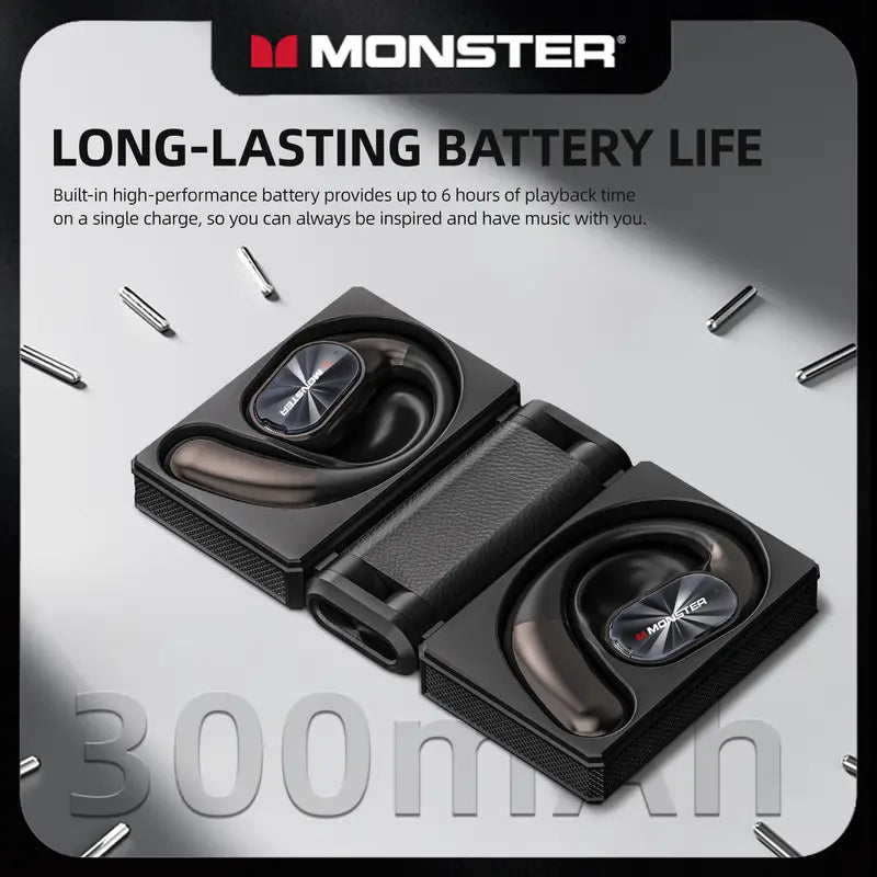 Monster AC530 Dual-Fold Wireless Earbuds - 145H Playtime, Bluetooth 6.0 Headphones
