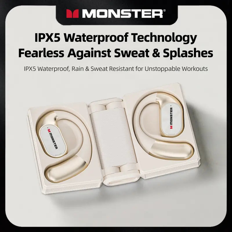 Monster AC530 Dual-Fold Wireless Earbuds - 145H Playtime, Bluetooth 6.0 Headphones