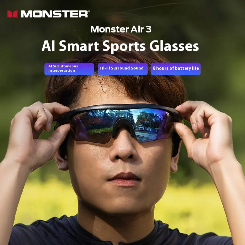 Monster Air 3 AI Smart Glasses - Ultra-Lightweight Wireless Music Sunglasses