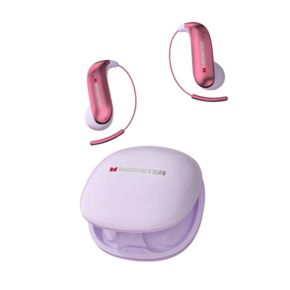 Monster C01 Titanium Ear-Hook Headphones: 145H Playtime, Bluetooth 6.0 Wireless Earbuds