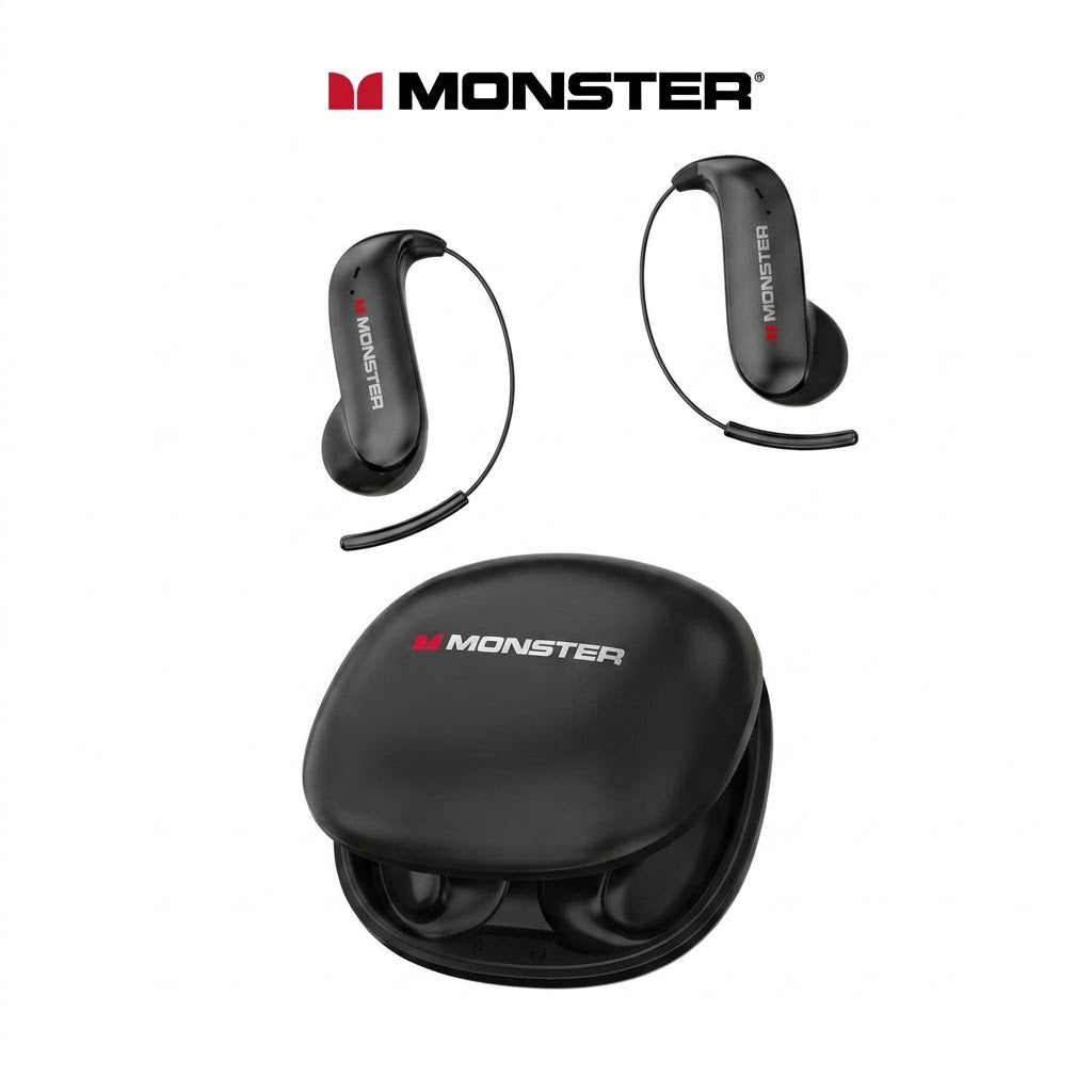 Monster C01 Titanium Ear-Hook Headphones: 145H Playtime, Bluetooth 6.0 Wireless Earbuds