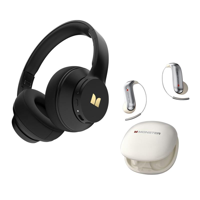 Monster Mission 100 2-in-1 Combo: Over-Ear Headphones & Wireless Earbuds