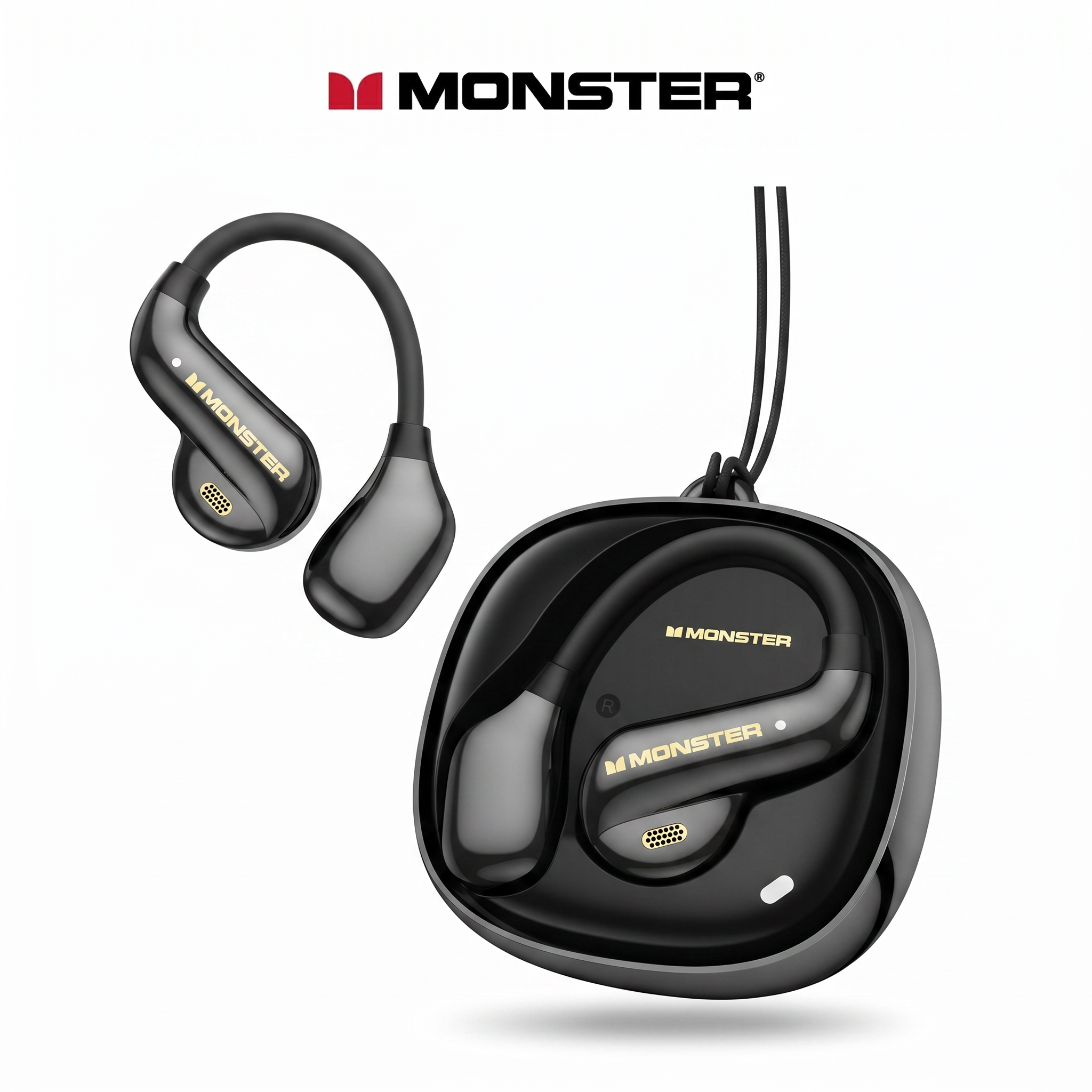Monster AC390 Wireless Earbuds with Fidget Spinner Design, Bluetooth 6.0, 100H Playtime & Noise Cancelling Mic