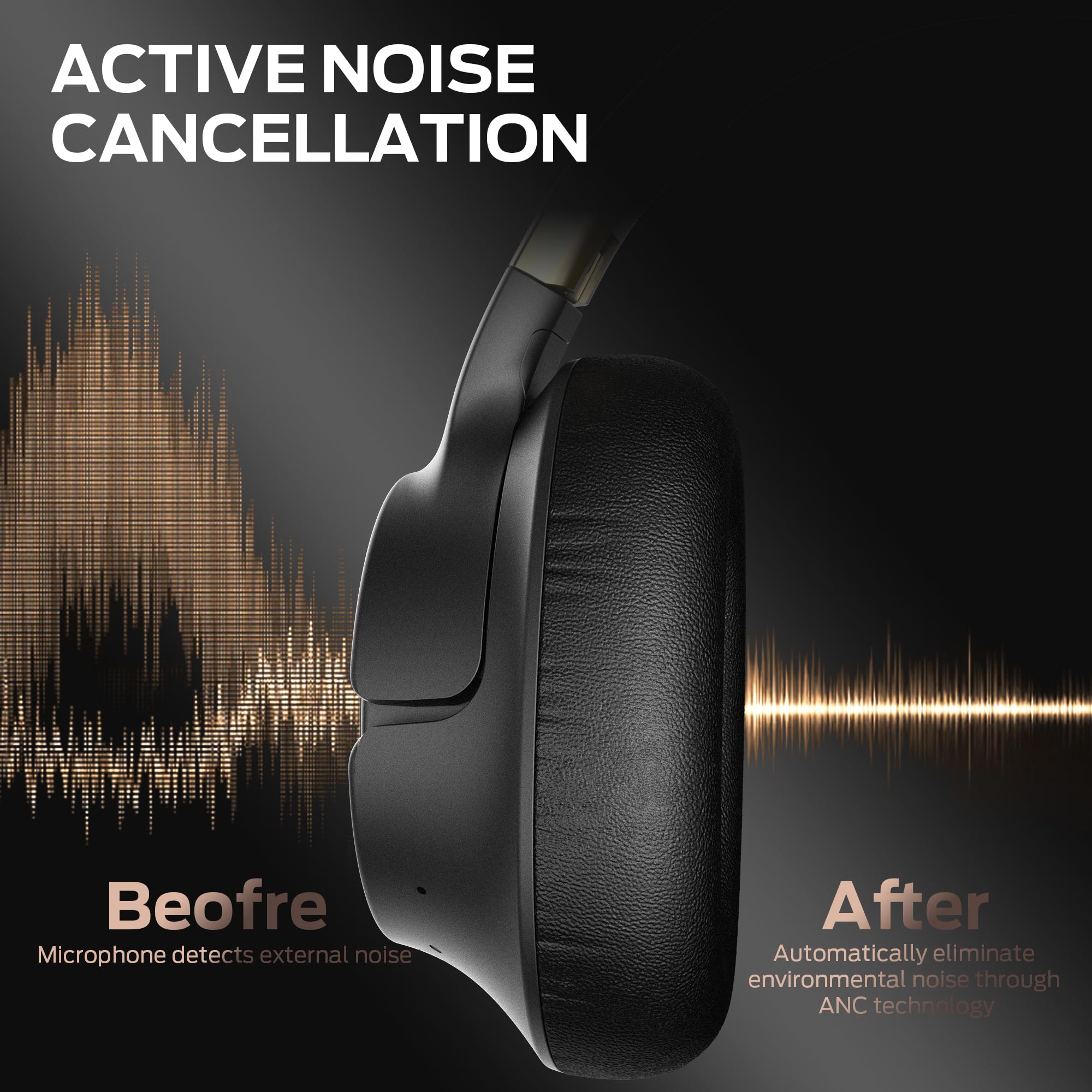 Monster E67 ANC Over-Ear Headphones, Bluetooth 5.4, Pure Bass & 60H Playtime