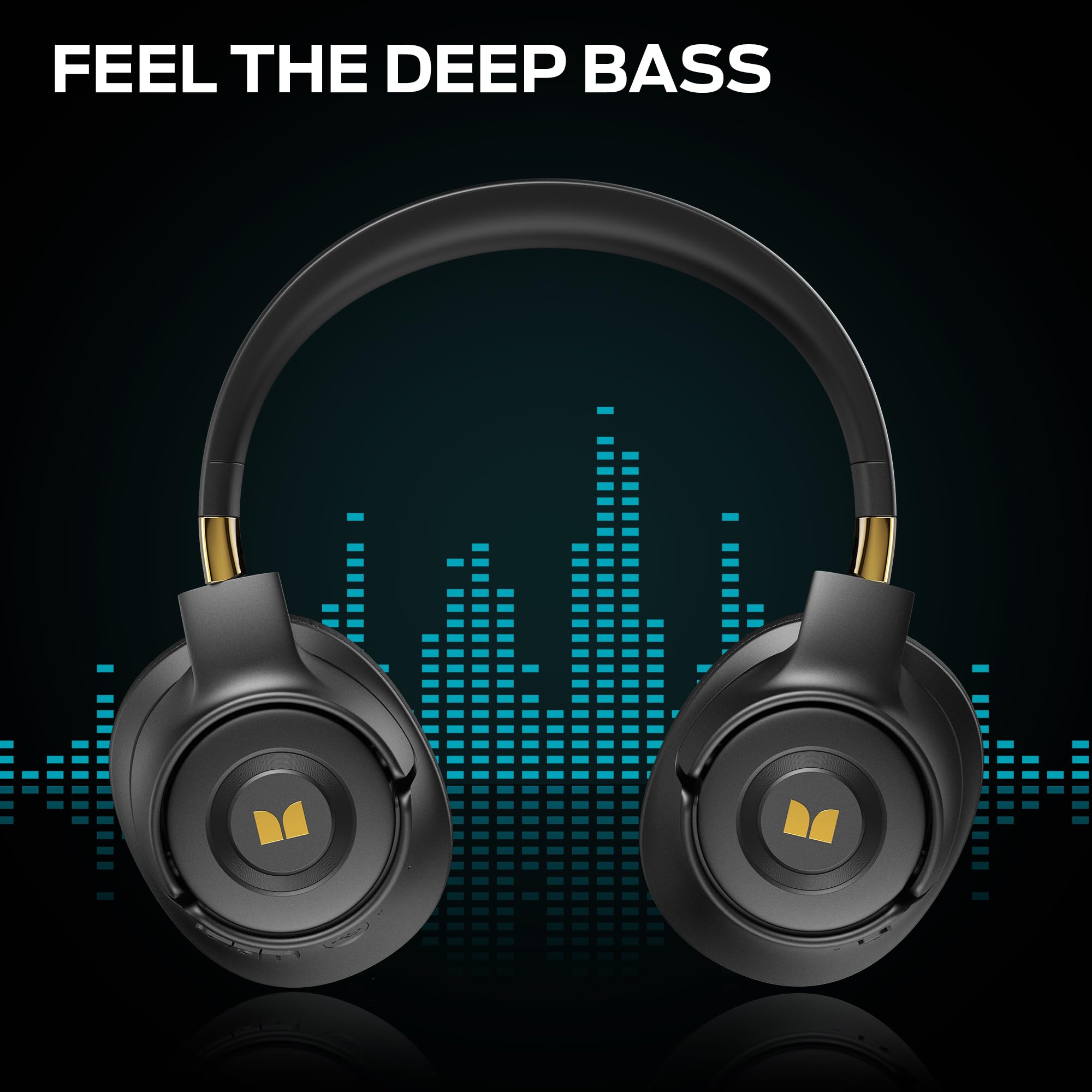 Monster E67 ANC Over-Ear Headphones, Bluetooth 5.4, Pure Bass & 60H Playtime