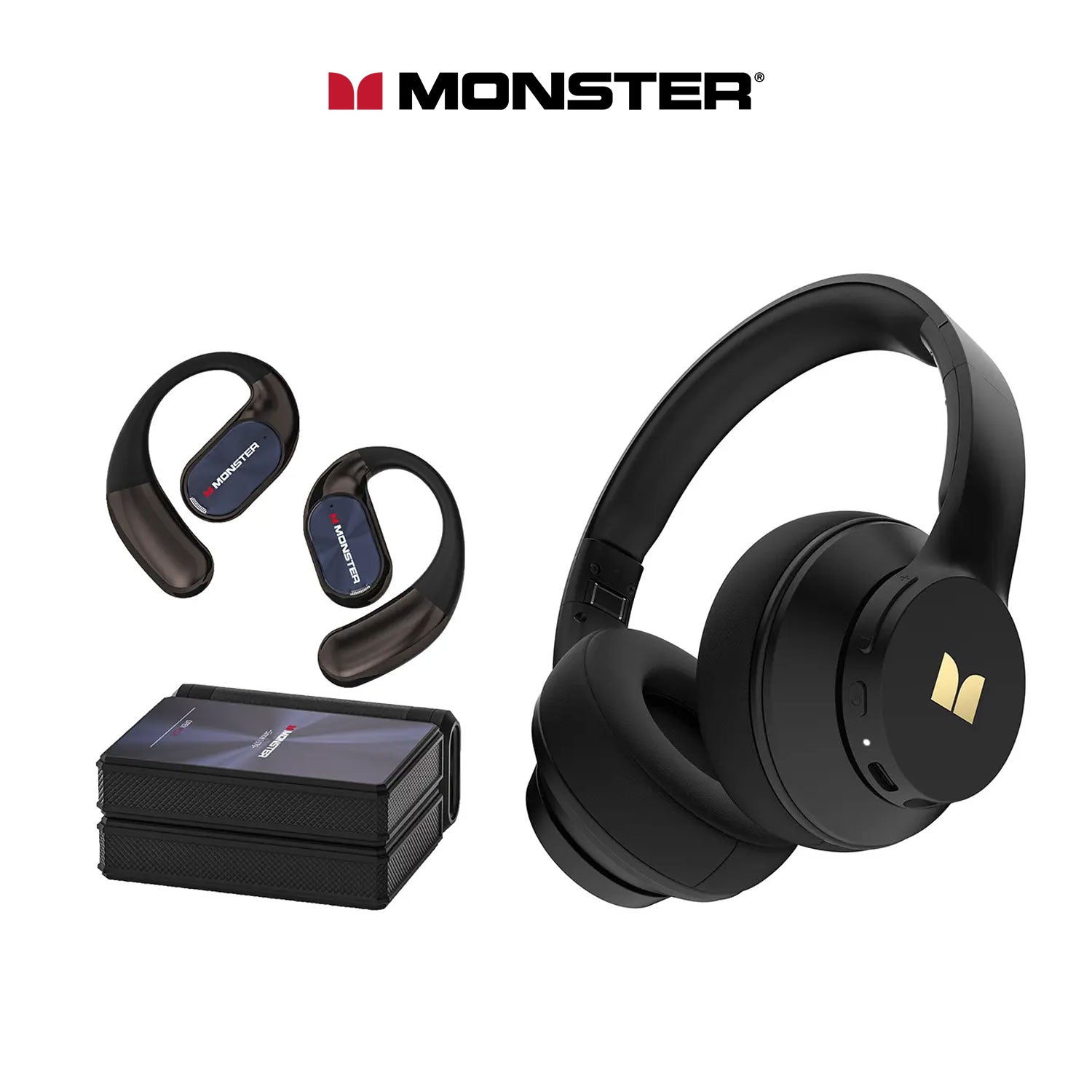Monster Mission 100 Bluetooth Headphones Combo - Over-Ear & Sport Earbuds Set