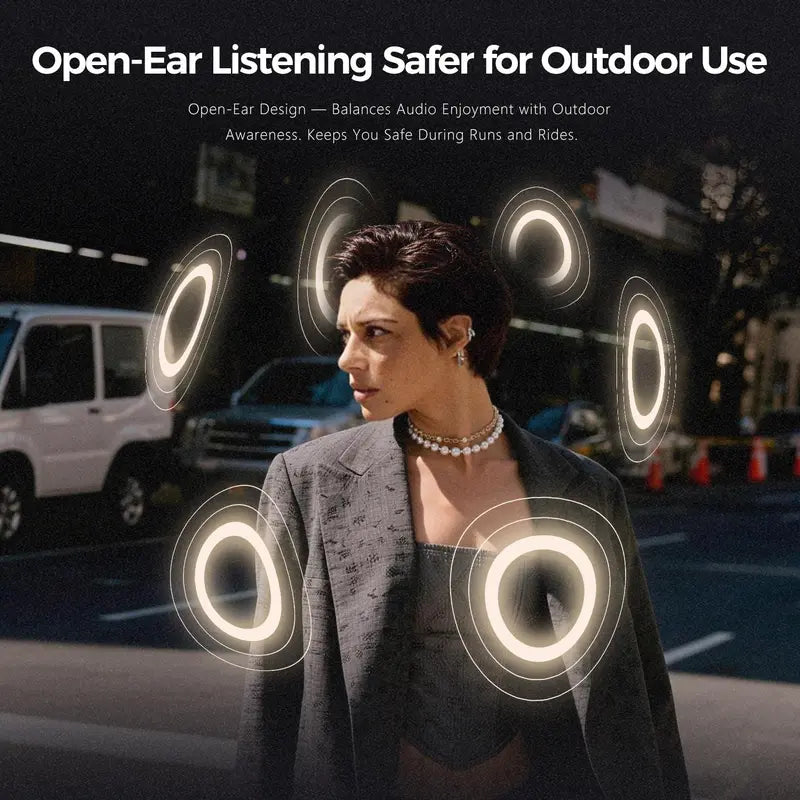 Monster AC739 Open Ear Clip-On Earbuds, Bluetooth 6.0 Wireless Headphones, 100H Playtime & Powerful Bass