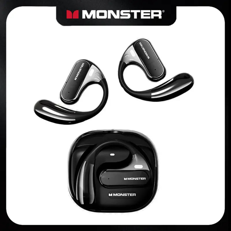 Monster AC320 Open-Ear Wireless Earbuds - Bluetooth 6.0 Headphones with Deep Bass