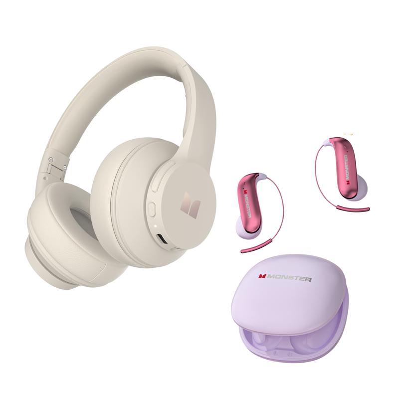 Monster Mission 100 2-in-1 Combo: Over-Ear Headphones & Wireless Earbuds