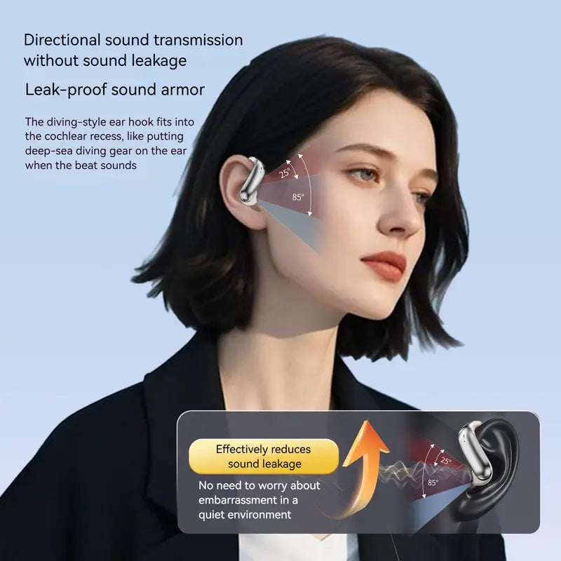 Monster C01 Titanium Ear-Hook Headphones: 145H Playtime, Bluetooth 6.0 Wireless Earbuds