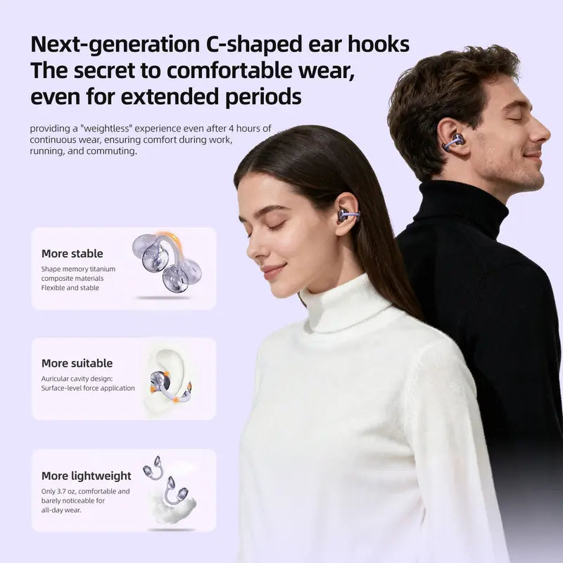Monster AC235 Wireless Ear Hook Headphones - 40H Playtime, Bluetooth 6.0 Sport Earbuds