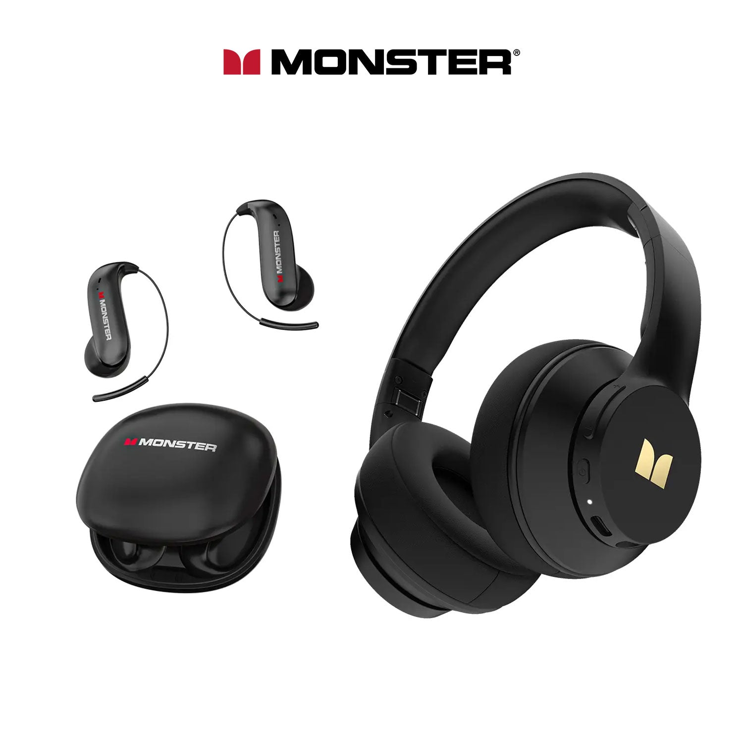 Monster Mission 100 2-in-1 Combo: Over-Ear Headphones & Wireless Earbuds