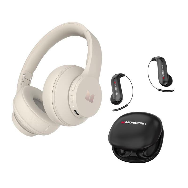 Monster Mission 100 2-in-1 Combo: Over-Ear Headphones & Wireless Earbuds