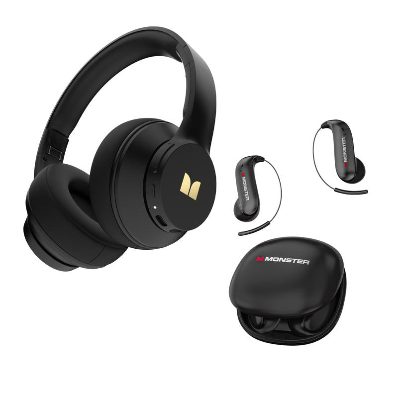 Monster Mission 100 2-in-1 Combo: Over-Ear Headphones & Wireless Earbuds