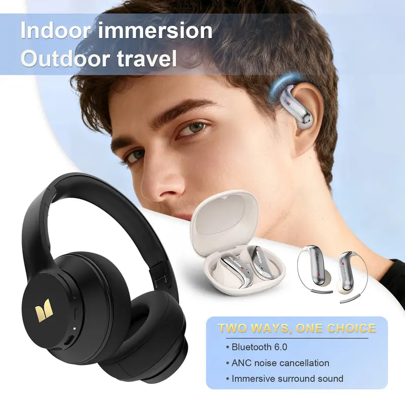 Monster Mission 100 2-in-1 Combo: Over-Ear Headphones & Wireless Earbuds
